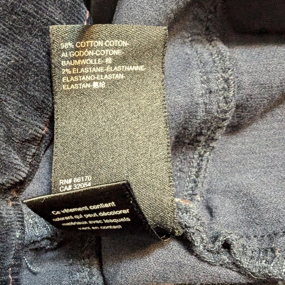 Pilcro navy blue High Rise Button Fly Skinny Corduroy Pants 31P - Picture 6 of 7